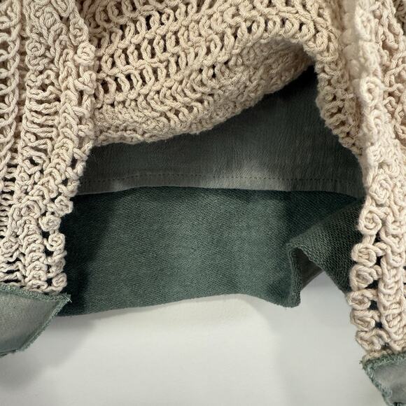 BKE Gimmicks Pieced Crochet Cropped Pullover Sweatshirt Size S Boho Chic Hippie - Picture 6 of 11